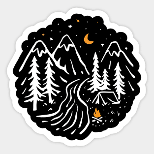 Wilderness Serenity: Campfire under the Stars Sticker